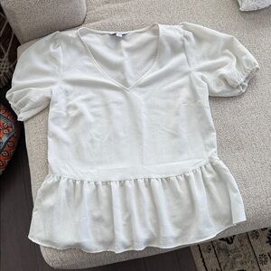 White Business Casual Blouse